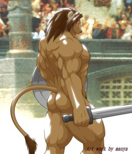 Rating: Explicit Score: 0 Tags: ancient_rome anthro anus back_muscles barazoku biceps big_muscles biped brown_body brown_fur brown_hair butt classical_architecture deltoids e621 felid forearm_muscles fur gladiator glistening hair lion male mammal manya melee_weapon muscular muscular_anthro muscular_male nude nude_anthro nude_male pantherine portrait pose pubes public rear_view red_eyes shield solo stadium sword tail tail_tuft three-quarter_portrait trapezius triceps tuft warrior weapon User: bunchy7s