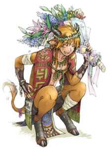 Rating: Safe Score: 0 Tags: bandage beads bottomwear bouquet bracelet clothed clothing colored_nails crouching e621 eyes_closed flower full-length_portrait gloves hair handwear hooves horn humanoid_pointy_ears jewelry kiz long_hair male nails necklace orange_hair pants plant pointy_ears portrait ribbons satyr simple_background smile solo tail white_background User: bunchy7s