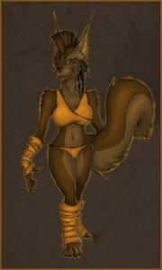 Rating: Safe Score: 0 Tags: anthro arm_warmers armwear bra brown_body canid canine clothed clothing e621 female footwear krinkels legwear mammal mohawk panties piercing pinup pose signature smile socks solo underwear User: bunchy7s