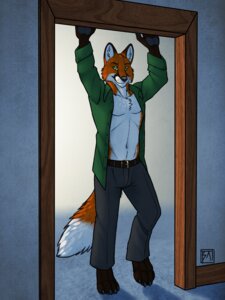 Rating: Safe Score: 0 Tags: 3:4 anthro belt biceps bottomwear brown_body brown_fur canid canine chest_tuft claws clothed clothing dipstick_tail e621 fox fully_clothed fur green_eyes inside looking_at_viewer male mammal markings muscular muscular_anthro muscular_male open_clothing open_shirt open_topwear orange_body orange_fur pants pecs pose shirt solo tail tail_markings toe_claws topwear tsaiwolf tuft white_body white_fur User: bunchy7s