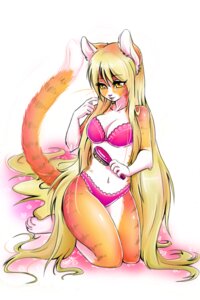 Rating: Safe Score: 0 Tags: 2:3 anthro blonde_hair bra clothed clothing domestic_cat e621 felid feline felis female hair long_hair mammal panties sdark391 skimpy solo tail underwear whiskers User: bunchy7s