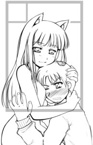 Rating: Questionable Score: 0 Tags: 1boy 1girls animal_ears blush clothing duo duo_focus female holo kraft_lawrence male monochrome nipples nude rule34 spice_and_wolf wolf_ears User: bunchy7s