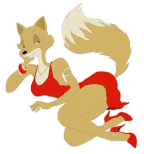 Rating: Safe Score: 0 Tags: anthro biped canid canine clothing dipstick_tail dress e621 female footwear fox high_heels jewelry low_res mammal markings red_clothing red_dress shoes simple_background solo source_request tail tail_markings unknown_artist white_background zorra User: bunchy7s