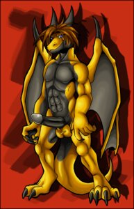 Rating: Explicit Score: 0 Tags: abs anthro balls biceps biped black_penis blue_eyes brown_hair claws dragon e621 erection genitals hair hi_res horn looking_at_viewer male membrane_(anatomy) membranous_wings muscular muscular_anthro muscular_male mythological_creature mythological_scalie mythology non-mammal_balls nude penis scalie smile solo standing tail tyro_thunderdrone weirdhyenas wings yellow_body User: bunchy7s
