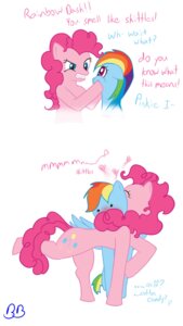 Rating: Safe Score: 0 Tags: 9:16 bb_(artist) blue_body blue_eyes blue_feathers blue_fur blush cutie_mark dialogue duo e621 earth_pony embarrassed english_text equid equine feathered_wings feathers female female/female feral friendship_is_magic fur hair hasbro heart_symbol hi_res horse mammal multicolored_body multicolored_fur multicolored_hair my_little_pony mythological_creature mythological_equine mythology pegasus pink_body pink_eyes pink_fur pink_hair pinkie_pie_(mlp) pony rainbow_dash_(mlp) rainbow_hair simple_background sniffing tail text wings User: bunchy7s