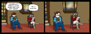 Rating: Safe Score: 0 Tags: anthro barefoot better_version_at_source beverage black_hair black_nose brown_body brown_fur brown_hair carry-on chair clothed clothing coffee comic dialogue e621 english_text eyewear feet female food frederick_usiku_kruger_(carry-on) fur furniture glasses grey_body grey_fur hair hyena kathy_garrison male mammal newspaper sandy_(carry-on) sitting spotted_hyena surprised text unavailable_at_source what User: bunchy7s
