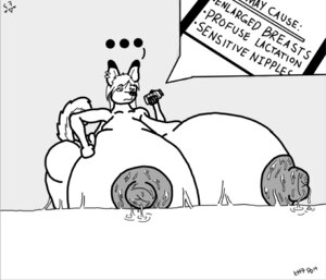 Rating: Questionable Score: 0 Tags: 2014 anthro big_breasts bodily_fluids breast_expansion breasts canid canine drugs e621 english_text excessive_lactation expansion female gootekinc greyscale huge_breasts hyper hyper_breasts hyper_milk inflation lactating mammal milk monochrome nipples pills signature solo text unavailable_at_source User: bunchy7s