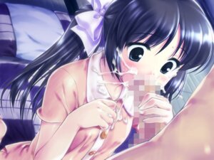 Rating: Explicit Score: 0 Tags: black_hair blush censored cum cum_in_mouth ejaculation fellatio female game_cg male midorigafuchi mizui_kaou oral pajamas penis rule34 tied_hair twintails User: bunchy7s