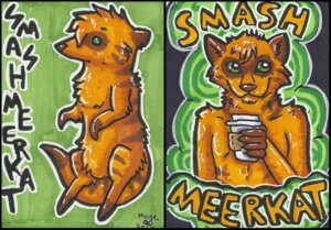 Rating: Safe Score: 0 Tags: 2012 ambiguous_gender anthro beverage black_border border character_badge_(artwork) coffee e621 feral food fur herpestid mammal marker_(artwork) meerkat multiple_images nightlinez smashmeerkat solo striped_body striped_fur stripes tail traditional_media_(artwork) User: bunchy7s
