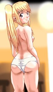 Rating: Questionable Score: 0 Tags: :3 ass back blonde_hair blush breasts female female_only from_behind fullmetal_alchemist human looking_back panties ponytail rule34 sideboob solo standing temple_(artist) thighs tied_hair topless underwear underwear_only white_panties winry_rockbell User: bunchy7s