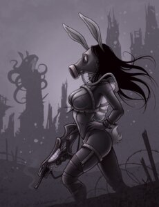 Rating: Questionable Score: 0 Tags: aleksandra_marchocka anthro armor barbed_wire biped breasts curvy_figure e621 female gas_mask gun hair holding_gun holding_object holding_ranged_weapon holding_weapon hourglass_figure lagomorph leporid long_ears long_hair mammal mask rabbit ranged_weapon scar small_waist solo standing tentacles watermark weapon User: bunchy7s