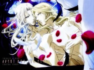 Rating: Questionable Score: 0 Tags: abel_nightroad blonde_hair cain_nightroad feathers incest long_hair lowres male nakajima_atsuko nightroad petals rule34 silver_hair trinity_blood yaoi User: bunchy7s