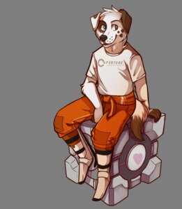 Rating: Safe Score: 0 Tags: alpha_channel anthro black_body black_fur black_nose blue_eyes brown_eyes canid canine canis clothing domestic_dog e621 fur heart_symbol heterochromia inanimate_object jumpsuit male mammal orange_clothing orange_jumpsuit portal_(series) shirt simple_background smile solarbyte solo tail topwear transparent_background valve valve_corporation weighted_companion_cube white_body white_fur User: bunchy7s