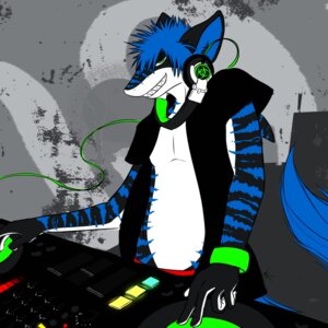 Rating: Safe Score: 0 Tags: 1:1 abstract_background anthro aquatic bare_chest black_clothing black_markings black_shirt black_topwear blue_body blue_fur bracelet canid canine chancenyoki clothing concrete disc_jockey e621 electronics fennec_fox fish fox fur grey_background hair headphones hi_res hybrid jewelry male mammal markings messy_hair music nightclub record_player shark sharp_teeth shirt simple_background solo stripes teeth topwear true_fox y2k_(graphic_design) User: bunchy7s