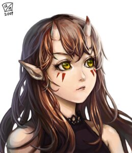 Rating: Safe Score: 0 Tags: 2009 asian_mythology brown_hair bust_portrait demon e621 east_asian_mythology female hair horn humanoid humanoid_pointy_ears japanese_mythology monster_girl_(genre) mythology not_furry oni pointy_ears portrait ryouki_tamashii simple_background solo yellow_eyes yokai User: bunchy7s