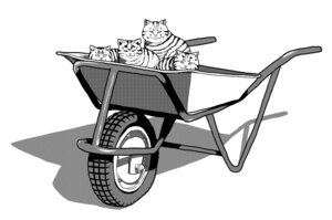 Rating: Safe Score: 0 Tags: ambiguous_gender domestic_cat e621 felid feline felis feral group humor looking_at_viewer mammal monochrome surudoiman wheelbarrow User: bunchy7s