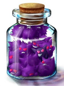 Rating: Safe Score: 0 Tags: 3:4 ambiguous_gender bodily_fluids container cork e621 generation_1_pokemon gengar glistening grin group in_container jar lazi nintendo pokemon pokemon_(species) red_eyes shiny_pokemon simple_background smile sweat User: bunchy7s