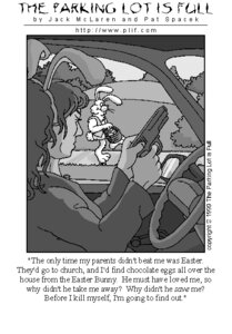 Rating: Safe Score: 0 Tags: 1999 anthro basket car comic container e621 easter easter_bunny egg english_text fake_ears fake_rabbit_ears greyscale gun handgun holidays human inside_car inside_vehicle jack_mclaren male mammal monochrome pat_spacek pistol ranged_weapon text the_parking_lot_is_full vehicle weapon User: bunchy7s