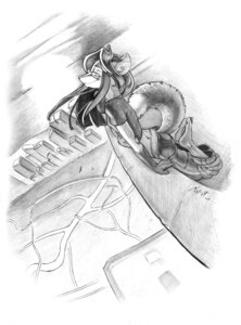 Rating: Safe Score: 0 Tags: 2007 anthro arm_support barefoot biped bottomwear breasts butt canid canine canis city cityscape clothed clothing detailed detailed_background domestic_dog e621 eyes_closed eyewear feet female fisheye_lens fully_clothed glasses graphite_(artwork) greyscale happy high_place husky mammal midriff miles_df monochrome nordic_sled_dog pants rooftop shirt small_breasts solo spitz tail toony topwear traditional_media_(artwork) wind User: bunchy7s