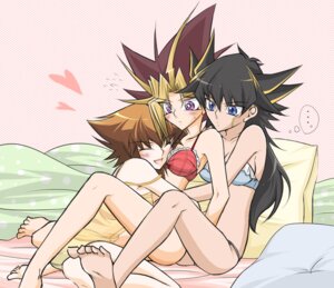 Rating: Questionable Score: 0 Tags: 3girls bed beige_skin black_hair blonde_hair blue_eyes blush bra breasts brown_hair cleavage closed_eyes clothing color eyes feet female female_only hair hugging human indoors jaden_yuki multiple_females multiple_girls open_eyes panties pillow purple_eyes rule34 rule_63 sitting skin smile takahara_rinko yami_yugi yu-gi-oh! yu-gi-oh!_5d's yu-gi-oh!_gx yuri yusei_fudo User: bunchy7s