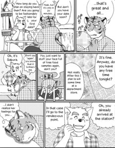 Rating: Safe Score: 0 Tags: anthro canid canine canis comic countershading dialogue domestic_dog duo e621 english_text felid fruitz greyscale hard_translated male mammal monochrome pantherine tail text third-party_edit tiger translated translation_edit User: bunchy7s