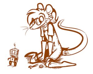 Rating: Safe Score: 0 Tags: american_opossum anthro brown_and_white e621 engineer_(profession) eyewear female glasses machine mammal marsupial monochrome pouch_(clothing) robot simple_background solo stereo_plair stereoplair tail virginia_opossum white_background User: bunchy7s