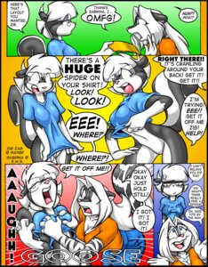 Rating: Questionable Score: 0 Tags: 2006 anthro base_three_layout blockage_(layout) blue_eyes bold_text bottomless breast_grab breasts calling_for_help cleavage clothed clothing comic command cross-popping_vein dialogue digital_media_(artwork) duo e621 eee english_text eyewear featureless_crotch female female/female fluffy fluffy_tail four_frame_image glasses gloves_(marking) grope hair hand_on_breast horizontal_blockage humor iconography linked_speech_bubble long_hair mammal markings max_blackrabbit mephitid name_drop name_in_dialogue navel omg outline_text panicking repeated_dialogue repeated_text sabrina_(sabrina_online) sabrina_online scared skunk species_in_dialogue speech_bubble striped_skunk surprised tail talking_to_another text text_emphasis three_row_layout white_hair zig_zag User: bunchy7s