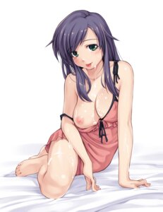 Rating: Explicit Score: 0 Tags: 1girls arm_support barefoot bed blush breasts chemise cum cum_on_body female green_eyes long_hair niku nipple_slip nipples original purple_hair rule34 simple_background solo tongue User: bunchy7s