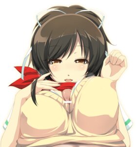 Rating: Explicit Score: 0 Tags: asuka_(senran_kagura) blush breasts brown_eyes brown_hair bust censored female hair_ribbon large_breasts male paizuri paizuri_under_clothes penis pointless_censoring ribbon rule34 scarf senran_kagura shiki_(psychedelic_g2) simple_background straight sweater_vest User: bunchy7s