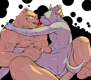 Rating: Explicit Score: 0 Tags: 2010 abstract_background anthro anthro_on_anthro balls bear biceps bodily_fluids brown_body brown_fur canid canine canis digital_media_(artwork) domestic_dog duo e621 eye_contact feet food from_front_position fruit fur genitals grey_body grey_fur hindpaw interspecies kissing koda-kota looking_at_another lotus_position male male/male mammal muscular nipples nude on_lap paws pecs penis plant romantic romantic_couple sex simple_background sitting sitting_on_lap strawberry sweat tail User: bunchy7s