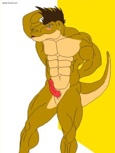 Rating: Explicit Score: 0 Tags: 2013 3:4 abs abstract_background anthro athletic balls biceps biped blue_eyes blush bodily_fluids brown_body brown_hair brown_skin dinosaur e621 erection flexing genitals hair hands_behind_head hi_res jonathan_alexander male maxime-jeanne muscular muscular_anthro nude pecs penis pose prehistoric_species red_penis reptile saurischian scales scalie simple_background solo standing sweat tail theropod tyrannosaurid tyrannosauroid tyrannosaurus tyrannosaurus_rex vein white_background User: bunchy7s