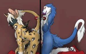 Rating: Explicit Score: 0 Tags: 2012 amber_eyes anthro anthro_on_anthro anthro_penetrated anthro_penetrating anthro_penetrating_anthro bdsm black_nipples black_penis black_tongue blonde_hair blue_body blue_eyes blue_fur bodily_fluids bondage bound breasts butt chazcatrix cuddlemander cum cynnamin_(cynnamin) digital_media_(artwork) duo e621 erection fur furgonomic_piercing furgonomics genital_fluids genitals glory_hole gynomorph gynomorph/male gynomorph_penetrated hair intersex intersex/male intersex_penetrated kneeling licking licking_lips looking_back male male_penetrating male_penetrating_gynomorph male_penetrating_intersex mammal markus_(dowantanaccount) nipple_piercing nipples nude penetration penile penis piercing precum purple_tongue raised_tail self_lick sergal sex side_view simple_background spots tail tail_bondage tail_piercing tail_tied tongue tongue_out User: bunchy7s