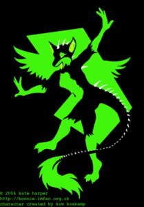 Rating: Safe Score: 0 Tags: 2004 abstract_art abstract_background anthro biped canid canine e621 female kate_harper leg_markings looking_away mammal markings neogeen_(character) open_mouth restricted_palette simple_background socks_(marking) solo standing tail User: bunchy7s