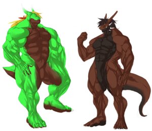 Rating: Safe Score: 0 Tags: anthro blue_eyes claws dragon duo e621 fangs green_eyes grin horn looking_at_viewer male muscular mythological_creature mythological_scalie mythology nude pose raikenji scalie smile standing tail teeth User: bunchy7s