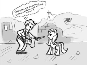 Rating: Safe Score: 0 Tags: 2012 4:3 crossover cutie_mark duo e621 english_text equid equine fallout female feral fluttershy_(mlp) friendship_is_magic hasbro human male mammal microsoft monochrome my_little_pony mythological_creature mythological_equine mythology outside pegasus quadruped tail text ulyanovetz vault_boy wings User: bunchy7s