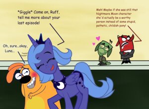 Rating: Safe Score: 0 Tags: 2011 blue_body blue_feathers blue_hair blush canid canine canis cartuneslover23 crossover dialogue domestic_dog e621 english_text equid equine feathered_wings feathers female feral fetch!_with_ruff_ruffman floating_eyebrows friendship_is_magic group hair hasbro heart_symbol hi_res horn jimmy_two-shoes lucius_heinous_vii mammal my_little_pony mythological_creature mythological_equine mythology pbs princess_luna_(mlp) ruff_ruffman samuel_garvin text winged_unicorn wings User: bunchy7s