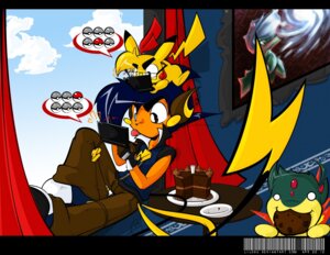 Rating: Safe Score: 0 Tags: 2011 ambiguous_gender anthro cake cookie dessert digital_media_(artwork) duo_focus e621 eyewear fan_character food fur generation_1_pokemon glasses group lilchu lilchu_(character) mammal nintendo pikachu pokeball pokemon pokemon_(species) pokemorph raichu rodent standard_pokeball tail yellow_body yellow_fur User: bunchy7s