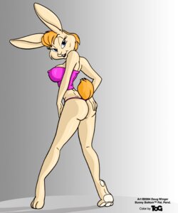 Rating: Questionable Score: 0 Tags: 5:6 anthro biped butt clothed clothing e621 english_text female lagomorph leporid mammal rabbit skimpy smile solo standing t0gt0g text User: bunchy7s