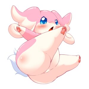 Rating: Questionable Score: 0 Tags: audino big_ears blue_eyes blush butt e621 feet female fluffy fluffy_tail generation_5_pokemon hindpaw looking_at_viewer nintendo open_mouth pawpads paws pokemon pokemon_(species) simple_background solo tail thick_thighs ukan_muri white_background User: bunchy7s