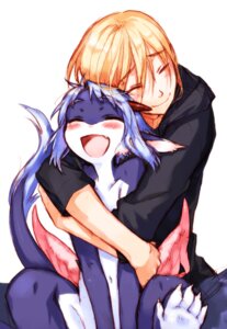Rating: Safe Score: 0 Tags: ambiguous_gender blonde_hair blue_hair blush dragon duo e621 eyes_closed feathered_wings feathers hair horn hug human hybrid male mammal mythological_creature mythological_scalie mythology scalie simple_background snooow tail white_background wings yksel young User: bunchy7s