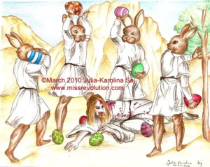 Rating: Questionable Score: 0 Tags: 2010 anthro blood bodily_fluids e621 easter easter_egg group holidays human jesus_christ julia-karolina_saj lagomorph leporid male mammal plant rabbit religion tree wood User: bunchy7s