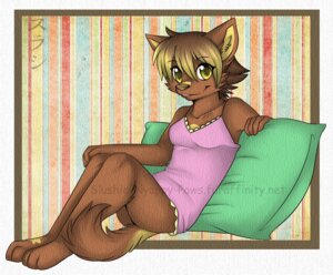 Rating: Safe Score: 0 Tags: anthro bed canid canine clothed clothing e621 female furniture green_eyes len mammal nightgown pink_nightgown skimpy slushie-nyappy-paws solo tail yellow_eyes User: bunchy7s