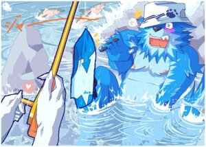 Rating: Questionable Score: 0 Tags: anthro aquatic arm_in_water beau_(bo-gilliam) beaugilliam bent_arm bent_legs blue_body blue_eyes blue_fur blue_hair blush claws clothing covering covering_crotch covering_self detailed_background disembodied_hand duo_focus e621 emanata embarrassed extended_arm feral fish fishing fishing_rod flash_emanata fur group hair hat headgear headwear heart_symbol holding_object knees_out_of_water legs_out_of_water male mostly_offscreen_character nude open_mouth partially_submerged submerged_arm submerged_legs swimwear tail tucked_legs water User: bunchy7s