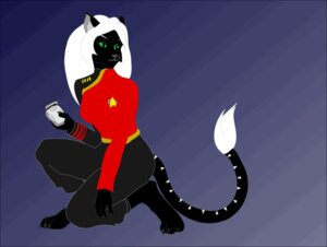 Rating: Safe Score: 0 Tags: anthro biped caitian clothing e621 fan_character felfox felid female gradient_background green_eyes hair kneeling mammal simple_background solo star_trek tail tricorder uniform white_hair User: bunchy7s