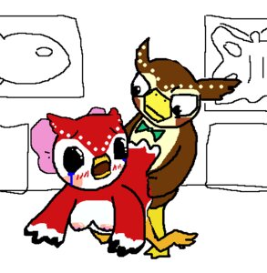 Rating: Explicit Score: 0 Tags: animal_crossing anthro anthro_only artist_request blathers_(animal_crossing) bowtie breasts brother_and_sister celeste_(animal_crossing) crying female furry incest nintendo nipples no_humans owl player_1 rule34 source_request straight_hair tears year_request User: bunchy7s