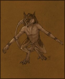 Rating: Questionable Score: 0 Tags: 2011 albinea anthro border e621 front_view lovar male mammal nude scar sergal solo tail User: bunchy7s