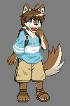 Rating: Safe Score: 0 Tags: 2:3 4_fingers alpha_channel anthro backpack biped black_nose blue_eyes bottomwear brown_body brown_fur brown_hair canid canine canis clothed clothing digital_media_(artwork) e621 fingers footwear fully_clothed fur hair happy hoodie kemono low_res male mammal morenatsu open_mouth open_smile pixel_(artwork) randoseru sandals shoes short_hair shorts shun_kodori simple_background smile solo standing sweater thumbnail topwear transparent_background unknown_artist white_body white_fur wolf User: bunchy7s
