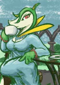 Rating: Safe Score: 0 Tags: anthro beverage bracelet breasts clothed clothing coffee container crossed_legs cup dress e621 eyelashes female food fully_clothed furniture generation_5_pokemon holding_container holding_cup holding_object jewelry narrowed_eyes necklace nintendo outside pokemon pokemon_(species) runde servine sitting solo table tea User: bunchy7s