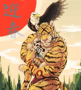 Rating: Safe Score: 0 Tags: 2010 abs accipitrid accipitriform anthro asian_clothing avian bald_eagle barazoku beak biceps bird blue_eyes brush bulge chinese_text chinese_zodiac clothed clothing duo e621 eagle east_asian_clothing feathers felid feral fundoshi fur holidays ink_(disambiguation) ink_brush japanese_clothing japanese_text kemono male mammal muscular muscular_male new_year new_year_2010 null-ghost paint pantherine pecs pose sea_eagle tail text tiger topless underwear year_of_the_tiger yellow_eyes User: bunchy7s