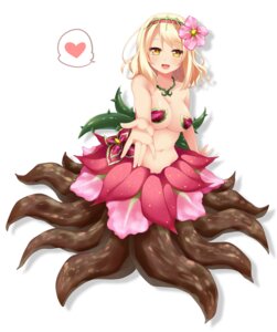 Rating: Questionable Score: 0 Tags: accessory alraune amber_eyes blonde_hair breasts e621 elemental_creature european_mythology female flora_fauna flower flower_in_hair hair hair_accessory heart_symbol humanoid looking_at_viewer monster_girl_(genre) mythology navel petals plant ringo_yuyu simple_background solo split_form white_background User: bunchy7s